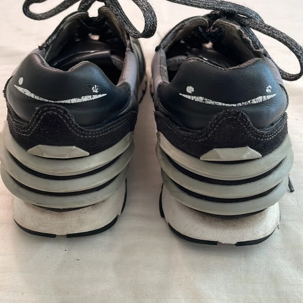Voile Blanche leather nylon textile‎ sneakers black silver Size 37 US 7 - Picture 7 of 16